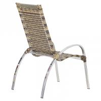 Jogo 3 Cadeiras Mesa Alumínio P/ área Piscina E Jardim Trama Cappuccino - 2