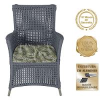 4 Poltronas E 1 Mesa Igapó Alumínio Fendi Corda Náutica E5 Prata - 5