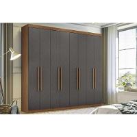 Guarda Roupa Casal 8 Portas E 4 Gavetas Master New 8.4 Jatoba/grafitte - Santos Andirá - 1