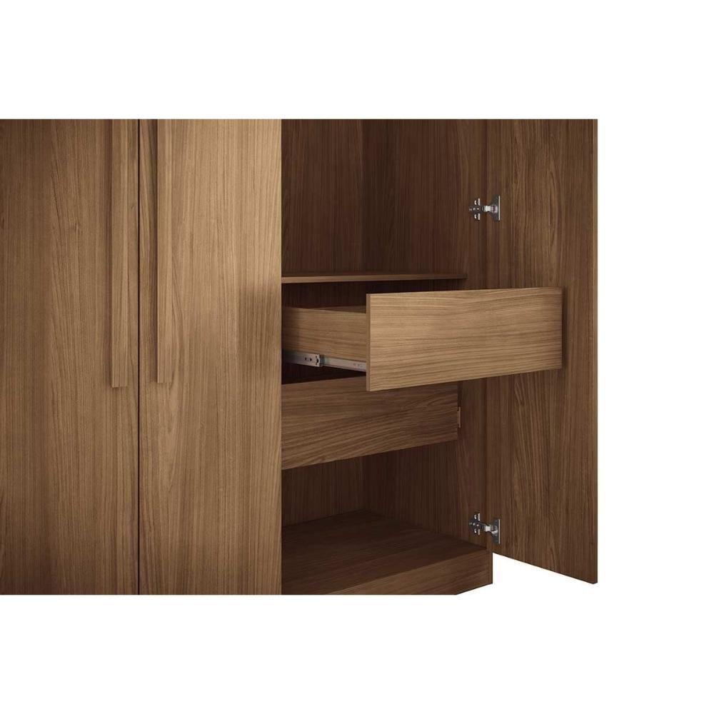 Guarda Roupa Casal 8 Portas e 4 Gavetas c/ Espelho 8.4 Master New jatoba/Areia - Santos Andirá - 4