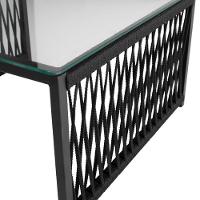 Conjunto De 2 Poltronas E Mesa De Centro Quadrada Com Tampo Preto/preto - 10