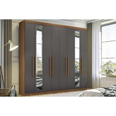 Guarda Roupa Casal 8 Portas e 4 Gavetas c/ Espelho 8.4 Master New Jatoba/Grafitte - Santos Andirá