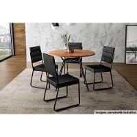 Sala De Jantar 1588 Aço com Tampo 100cm E 4 Cadeiras 1736 Preto Carraro - 1