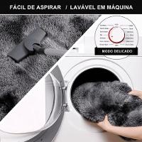 Passadeira Quarto Felpudo Peludo Mesclado Cinza 60 X 180 Cm - 4