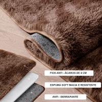 Passadeira Quarto Felpudo Peludo Mesclado Marrom 60 X 180 Cm - 3