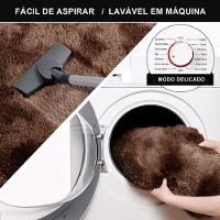 Passadeira Quarto Felpudo Peludo Mesclado Marrom 60 X 180 Cm - 4