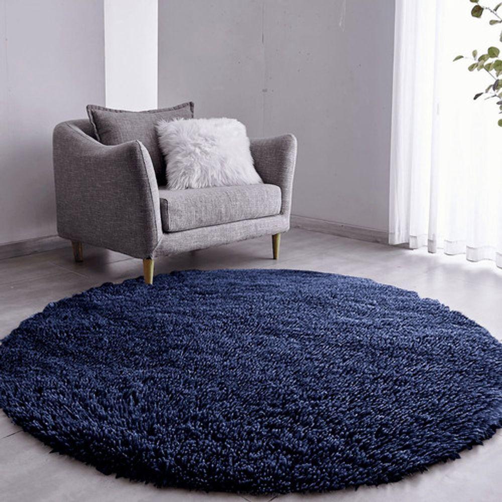 Tapete Sala Felpudo Peludo Cinza Redondo 100 Cm - 1