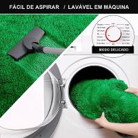 Kit Tapete Banheiro Felpudo Peludo Verde 40 X 60 Cm