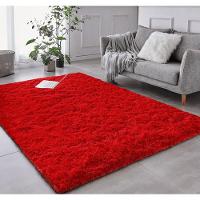 Tapete Sala Felpudo Peludo Vermelho 140 X 200 Cm - 1