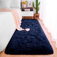 Passadeira Quarto Felpudo Peludo Preto 60 X 180 Cm - 1