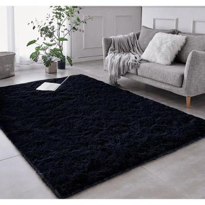 Tapete Sala Felpudo Peludo Preto 200 X 200 Cm.