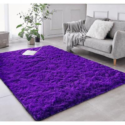 Tapete Sala Felpudo Peludo Roxo 100 X 120 Cm