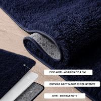 Kit Tapete Banheiro Felpudo Peludo Preto 40 X 60 Cm - 3