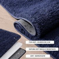 Passadeira Quarto Felpudo Peludo Cinza 60 X 180 Cm - 4