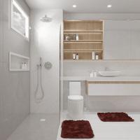 Kit Tapete Banheiro Felpudo Peludo Marrom 40 X 60 Cm - 5