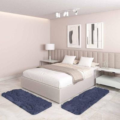 Jogo Tapete Passadeira Quarto 2 Uni Cinza 50 X 140 Cm