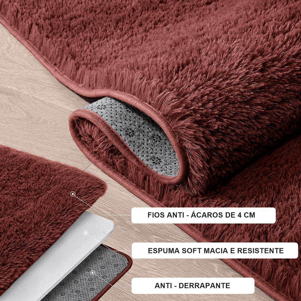 Tapete Passadeira Quarto Antiderrapante Marrom 50 X 140 Cm - 2