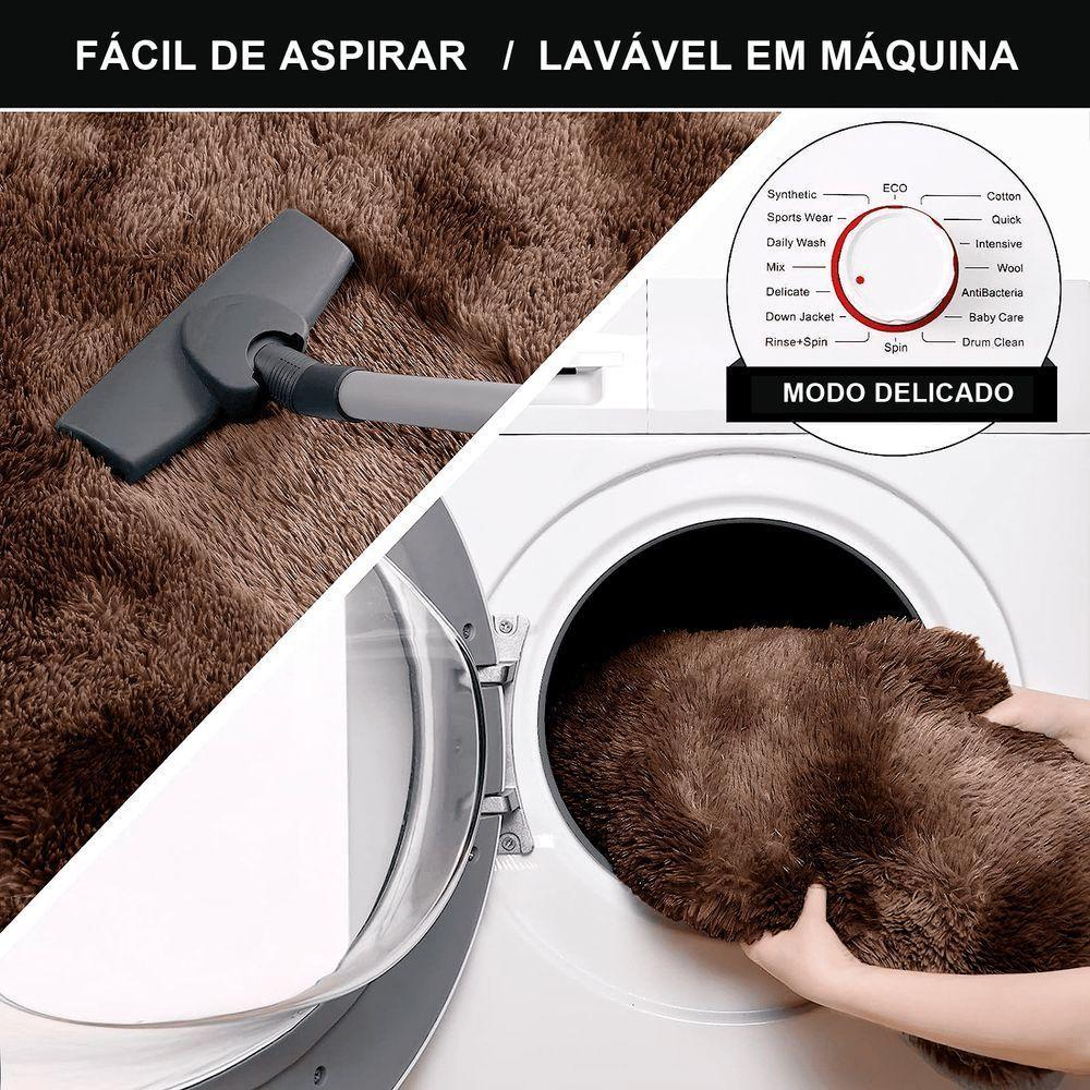 Tapete Passadeira Quarto Antiderrapante Mesclado Marrom 50 X 140 Cm - 3