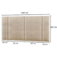 Cabeceira Estofada Cama Box Casal Com Led Splend 140 Cm Linho Bege