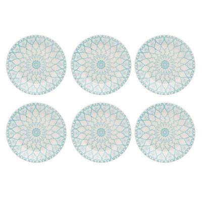 Prato De Sobremesa Cerâmica Estampa Donna Mandala 18cm 6un - Biona 091080