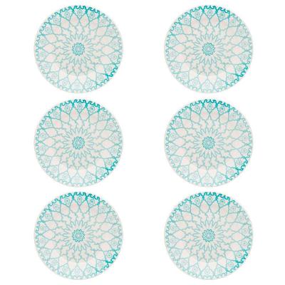 Prato Raso De Cerâmica Estampa Donna Mandala 24cm 6 Unidades - Biona 091079