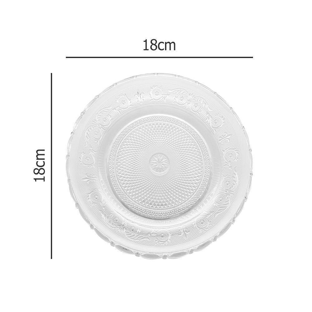 Prato De Sobremesa Angel Luxo Vidro Transparente Lyor 18cm - 5