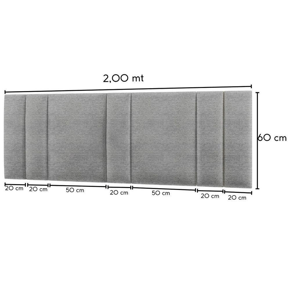 Cabeceira Estofada Iluminação Led Stella Cama King Size 200 Cm Linho Cinza - 5