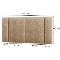 Cabeceira Estofada Cama Box Casal Com Led Splend 140 Cm Buclé Bege - 3