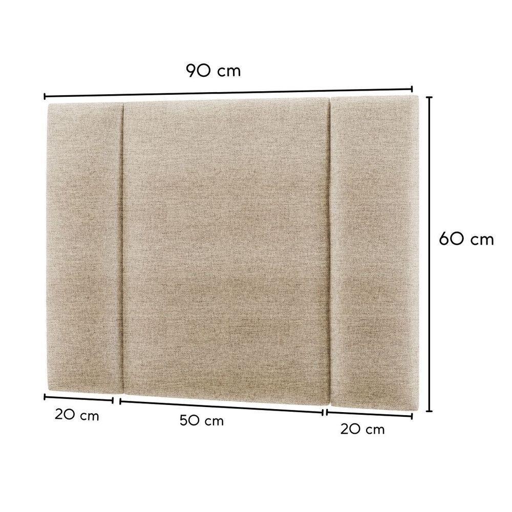 Cabeceira Estofada Cama Box Solteiro Com Led Splend 90 Cm Linho Bege - 3