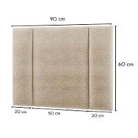 Cabeceira Estofada Cama Box Solteiro Com Led Splend 90 Cm Linho Bege - 3