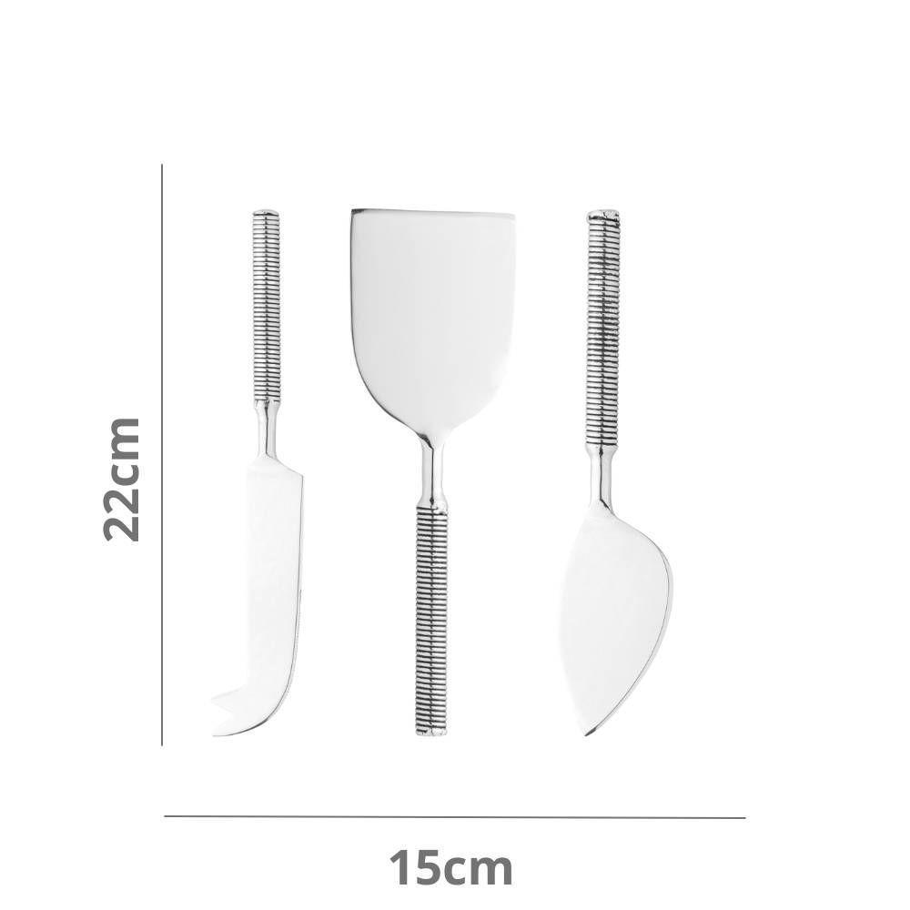 Conjunto 3 Facas Para Queijo De Aço Inox Cabo Espiral Wolff - 6