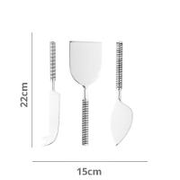 Conjunto 3 Facas Para Queijo De Aço Inox Cabo Espiral Wolff - 6