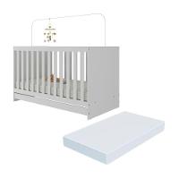 Berço 3 Em 1 Com Colchão Incluso Doce De Leite Multimóveis Branco - 1