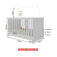 Berço 3 Em 1 Com Colchão Incluso Doce De Leite Multimóveis Branco - 2