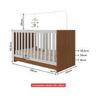 Berço 3 Em 1 Com Colchão Incluso Doce De Leite Multimóveis Madeirado Branco - 2