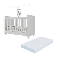 Berço Americano 3 Em 1 Com Colchão Incluso Chantilly Multimóveis Branco - 1