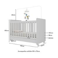 Berço Americano 3 Em 1 Com Colchão Incluso Chantilly Multimóveis Branco - 2