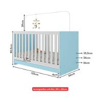 Berço 3 Em 1 Com Colchão Incluso Doce De Leite Multimóveis Azul - 2