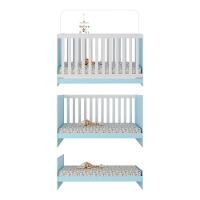 Berço 3 Em 1 Com Colchão Incluso Doce De Leite Multimóveis Azul