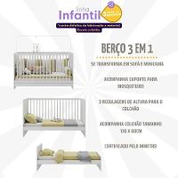 Berço 3 Em 1 Com Colchão Incluso Multimóveis Framboesa Branco - 6