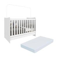 Berço 4 Em 1 Vira Escrivaninha Com Colchão Incluso Evolution Multimóveis Branco - 1