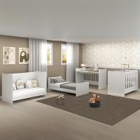 Berço 4 Em 1 Vira Escrivaninha Com Colchão Incluso Evolution Multimóveis Branco - 2