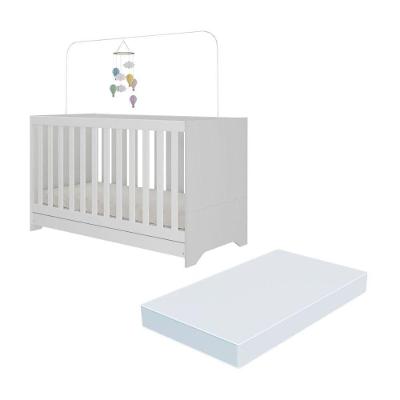 Berço Multifuncional Elza Multimóveis Mp4305 em MDP com Colchão Incluso Branco
