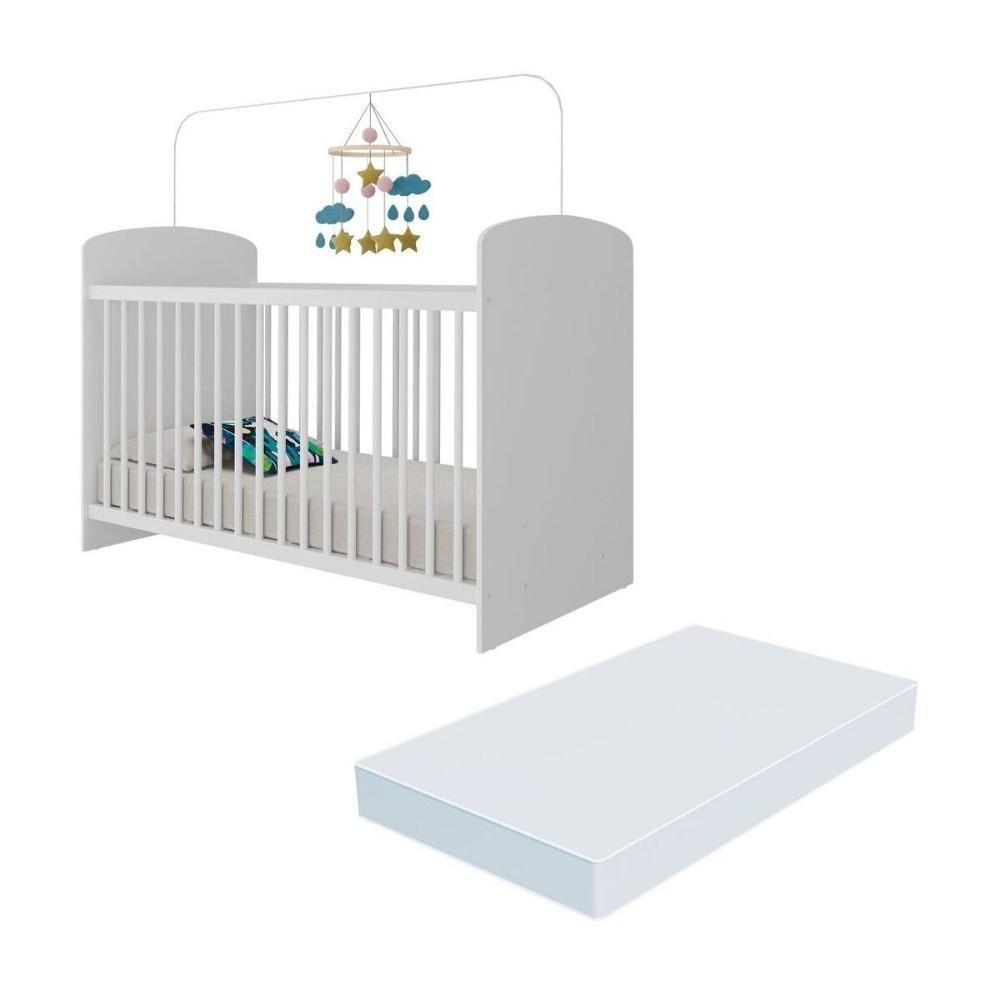 Berço Com Colchão Incluso Ana Lívia Multimóveis Branco - 1