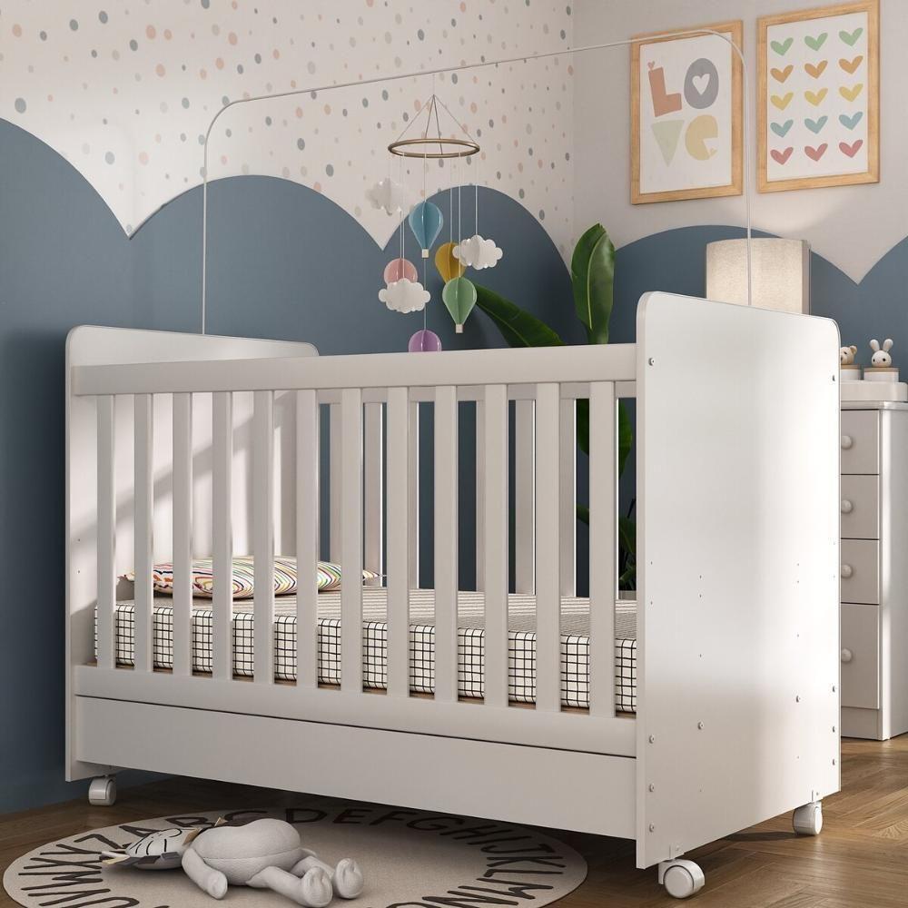 Berço Americano 3 Em 1 Com Colchão Incluso E Rodízios Bambino Multimóveis Branco - 7