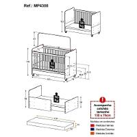 Berço Americano 3x1 Com Colchão Incluso E Rodízios P Multimóveis Branco - 8