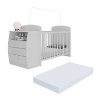 Berço Cômoda Com Colchão Incluso Colinho De Mãe Multimóveis Branco - 1