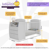 Berço Cômoda Com Colchão Incluso Colinho De Mãe Multimóveis Branco - 6