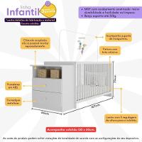 Berço Cômoda Com Colchão Incluso Meu Bebê Multimóveis Branco - 6