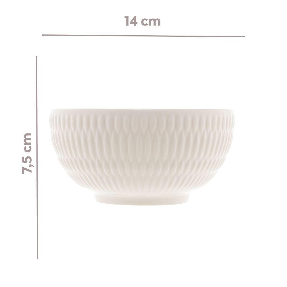 Bowl De Porcelana New Bone Toledo Branco 800ml Lyor - 4